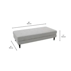 Fabric Ottoman 62 x 31 x 17 -