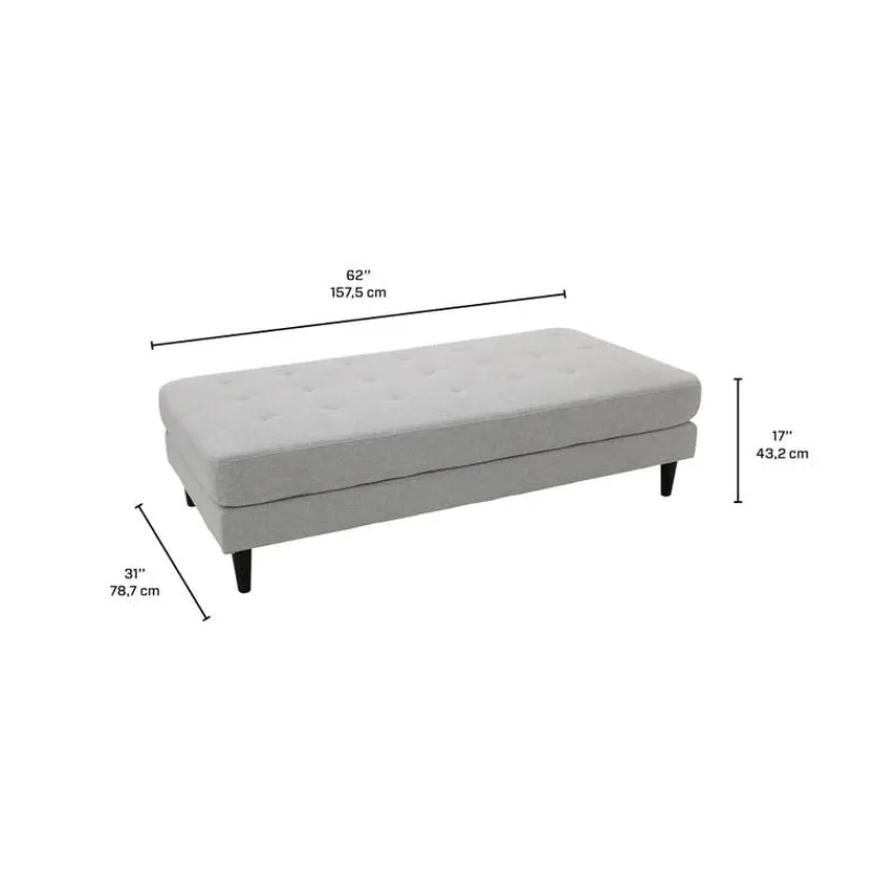 Fabric Ottoman 62 x 31 x 17 -