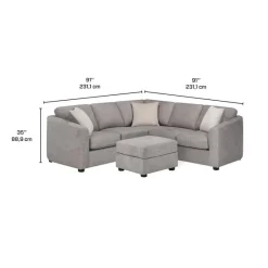 Sofa By Fancy Fabric Sectional with Matching Ottoman