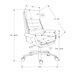 Monarch Faux Leather Ergonomic Office Chair - -