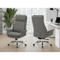 Monarch Faux Leather Ergonomic Office Chair - -