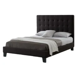 Faux Leather King Bed with Headboard (78'')