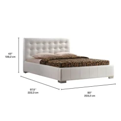 Faux Leather King Bed with Headboard (78'')