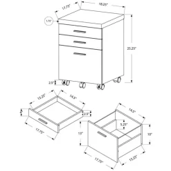 Monarch Filing cabinet - 3 drawer / on castors -