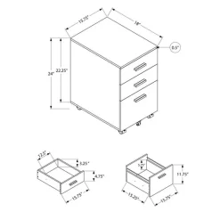 Monarch Filing cabinet - 3 drawer / on castors -