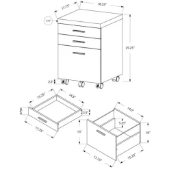 Monarch Filing cabinet - 3 drawer / on castors -