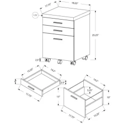 Monarch Filing cabinet - 3 drawer / reclaimed wood / castors -