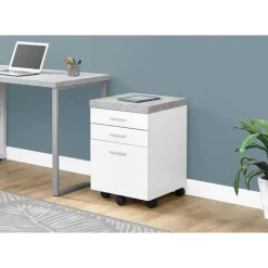 Monarch Filing cabinet - 3 drawer / / cement-look on castor -