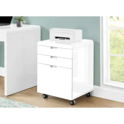 Monarch Filing cabinet - 3 drawers / gloss / castors -