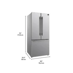 FORNO 17,5 Cu Ft 30 In Refrigerator Bottom Freezer, French door - FFFFD1974-31