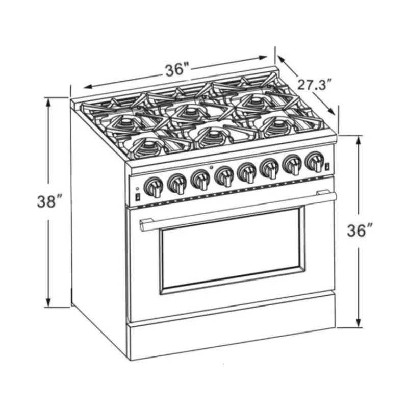 FORNO 36'' Dual Fuel Range 36" Electric Gas - FFSGS6187-36
