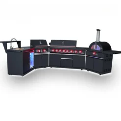 FORNO All’Aperto Outdoor Kitchen with Pizza Oven, Plancha, Sink & Beverage Centre - 99 600 BTU
