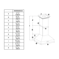 FORNO Chimney Range Hood Wall Mount 47.25"  - FRHWM5094-48