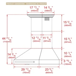 FORNO 30-inch Wall-Mounted Range Hood Wall Mount 30" , 600 CFM - FRHWM5095-30