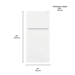 Frigidaire 18 Cu Ft 30 In Refrigerator Top Freezer - FRTE1835AW