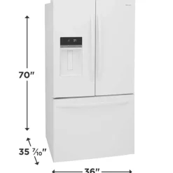 Frigidaire 36 In 27,8 Cu Ft Refrigerator Bottom Freezer, French door - FRFS2823AW