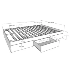Nexera Full Bed with 3-Drawer Storage and Headboard (54