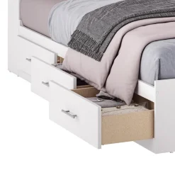SUA-V Full Bed with 6-Drawer Storage Headboard and Nightstand (54