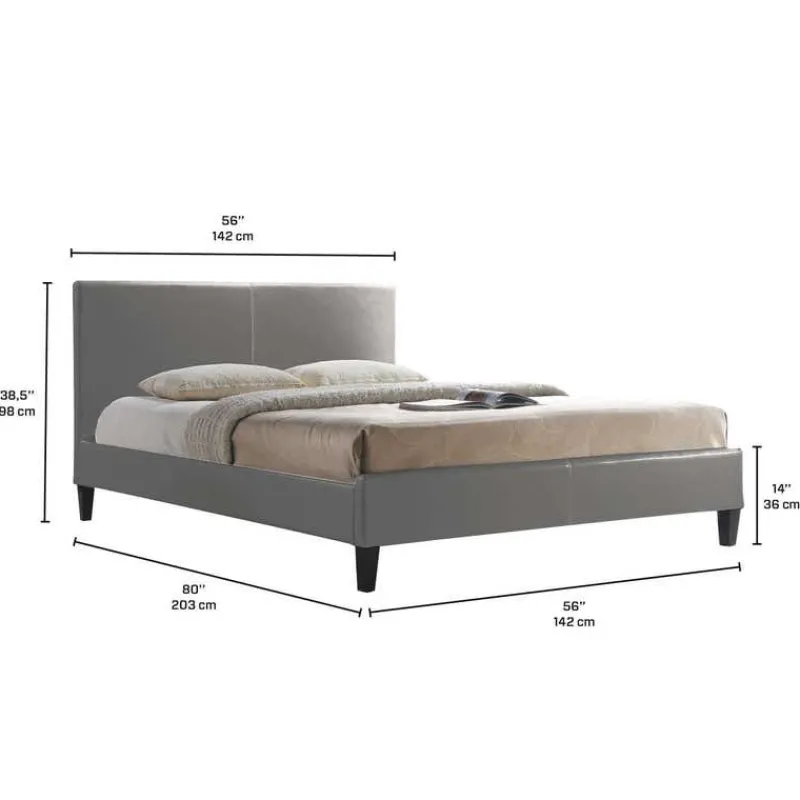 Full Bed with Headboard (54") - Grey