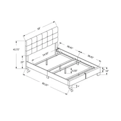 Monarch Full Fabric Bed with Headboard (54") -