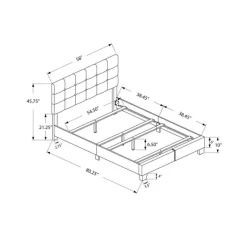 Monarch Full Linen Bed with Headboard (54