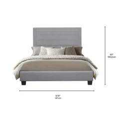 Full Linen Bed with Headboard (54