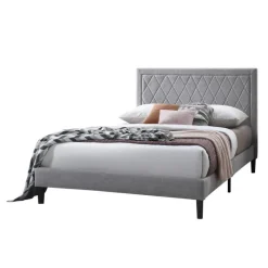 Full Linen Bed with Headboard (54