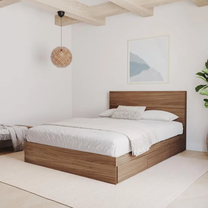 Nexera Full Size Panel Headboard, Walnut -
