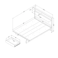 Meubles South Shore Full/Queen Platform Bed with Headboard (54