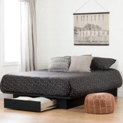 Meubles South Shore Full/Queen Platform Bed with 1-Drawer Storage (54"/60") - South Shore