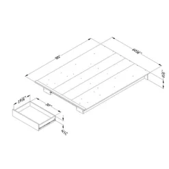 Meubles South Shore Full/Queen Platform Bed with 1-Drawer Storage (54