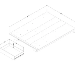 Meubles South Shore Full/Queen Platform Bed with 1-Drawer Storage (54"/60") - South Shore