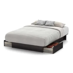 Meubles South Shore Full/Queen Platform Bed with 2-Drawer Storage (54/60'') - South Shore