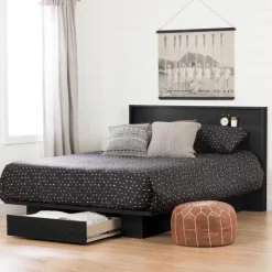 Meubles South Shore Full/Queen Platform Bed with 1-Drawer Storage (54"/60") - South Shore