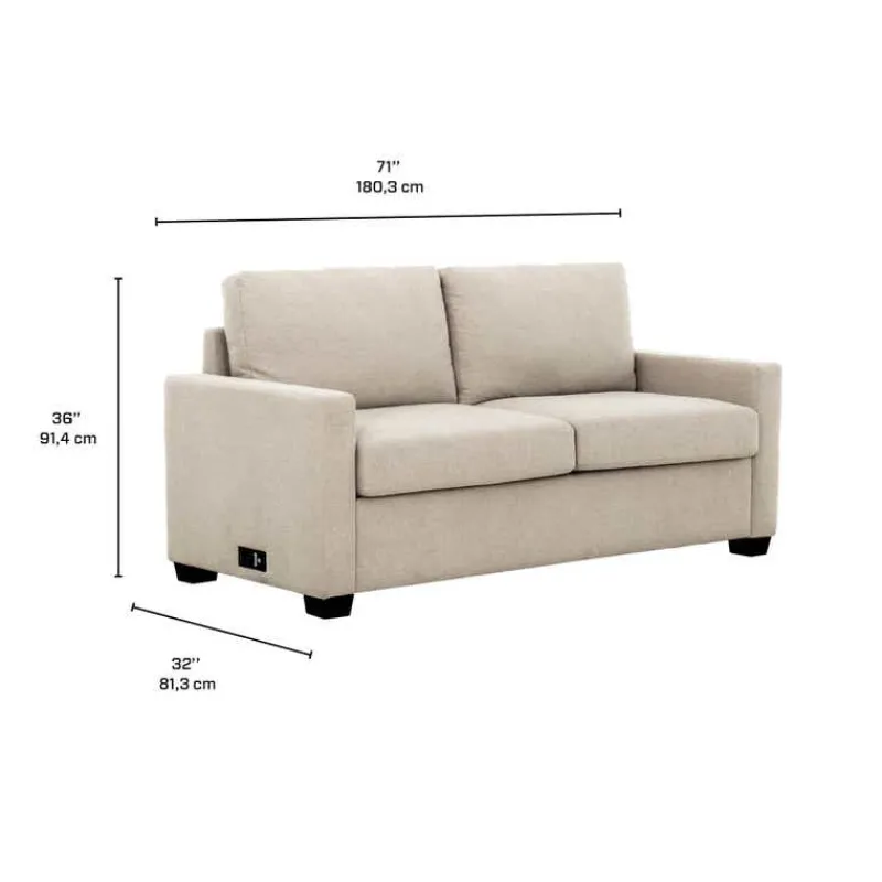 Full-Size Sleeper Sofa with USB Ports