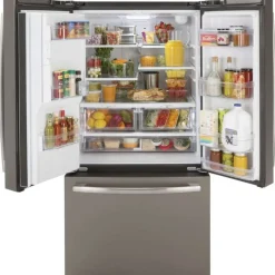 GE Appliances GE 25.5 Cu Ft 36 In Refrigerator Bottom Freezer, French door - GFE26JMMES