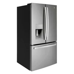 GE Appliances GE 25.6 Cu Ft 36 In Refrigerator Bottom Freezer, French door - GFE26JYMFS