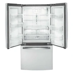 GE Appliances GE 18.6 Cu Ft 33 In Refrigerator Bottom Freezer, French door - GWE19JYLFS