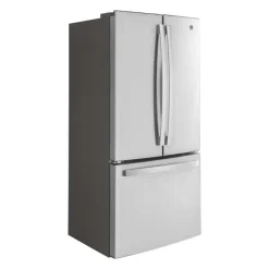GE Appliances GE 18.6 Cu Ft 33 In Refrigerator Bottom Freezer, French door - GWE19JYLFS