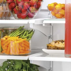 GE Appliances GE 18.6 Cu Ft 33 In Refrigerator Bottom Freezer, French door - GWE19JYLFS