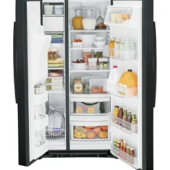 GE Appliances GE 23.2 Cu Ft 33 In Refrigerator Side by side - GSS23GGPBB