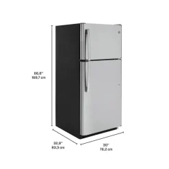 GE Appliances GE 18 Cu Ft 30 In Refrigerator Top Freezer - GTE18FSLKSS