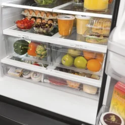 GE Appliances GE 24,7 Cu Ft 33 In Refrigerator Bottom Freezer, French door - GNE25JYKFS