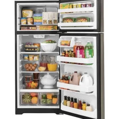 GE Appliances GE 17.5 Cu Ft 30 In Refrigerator Top Freezer - GTE18GMNRES