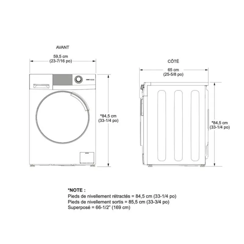 GE Appliances GE 2 in 1 dryer washer, , 24'', Front-Load - GFQ14ESSNWW