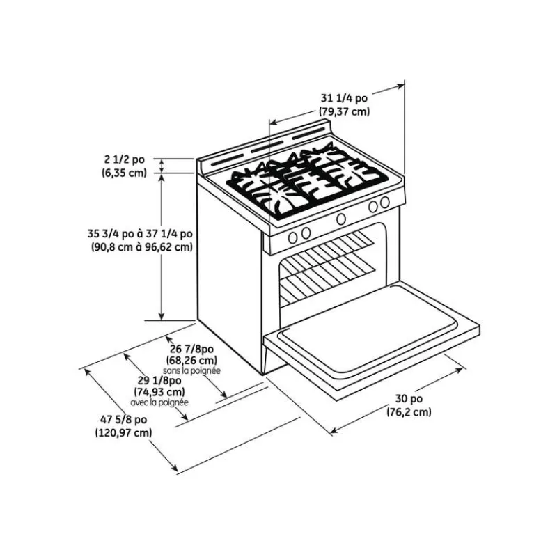 GE Appliances GE Double Oven Range 30" Gaz Gas - JCGSS86SPSS