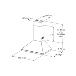 GE Appliances GE Hood Wall Mount 30" , 350 CFM - JVW5301SJSSC