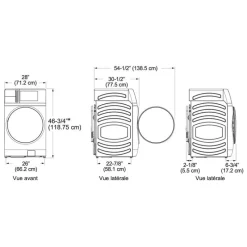 GE Profile 2 in 1 Dryer Washer, , 28", Front-Load - PFQ83HSSWWW