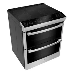 GE Profile 30 In Double Slide-In Range 30" Electric Glass-Ceramic - PCS980YMFS