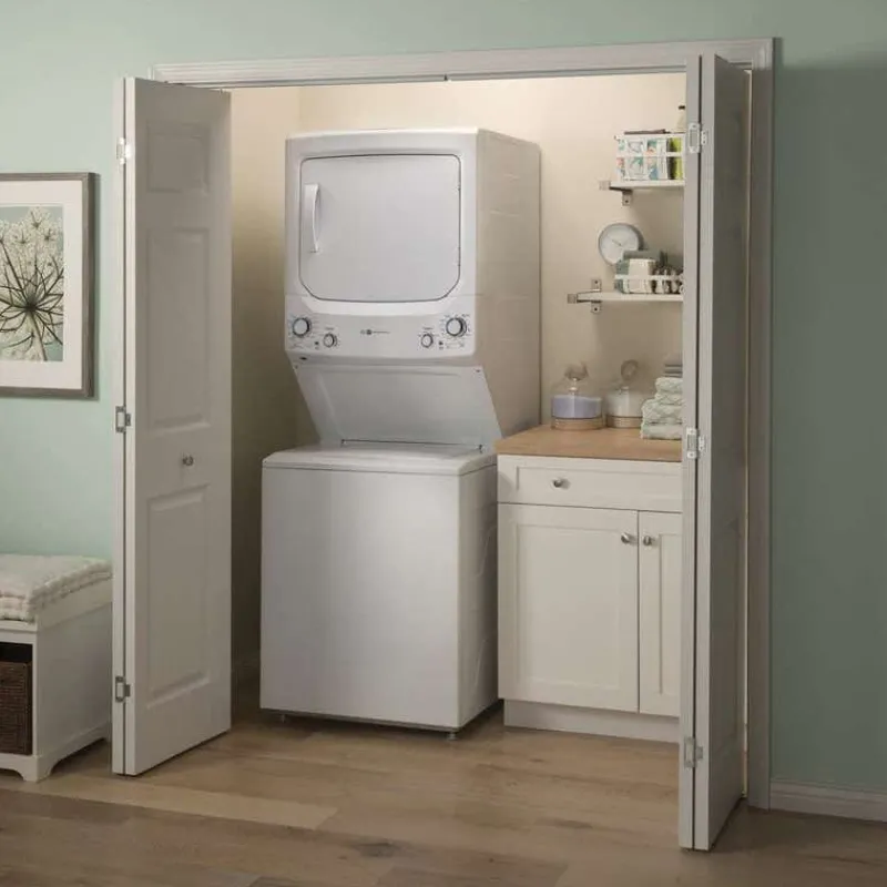 GE Appliances GE Spacemaker washer dryer, , 27'', 800 RPM - GUD27EEMNWW